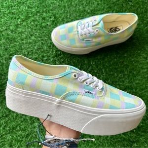 💫Vans Authentic Stacked Pastel Picnic Mixed Plaid SEND OFFERS